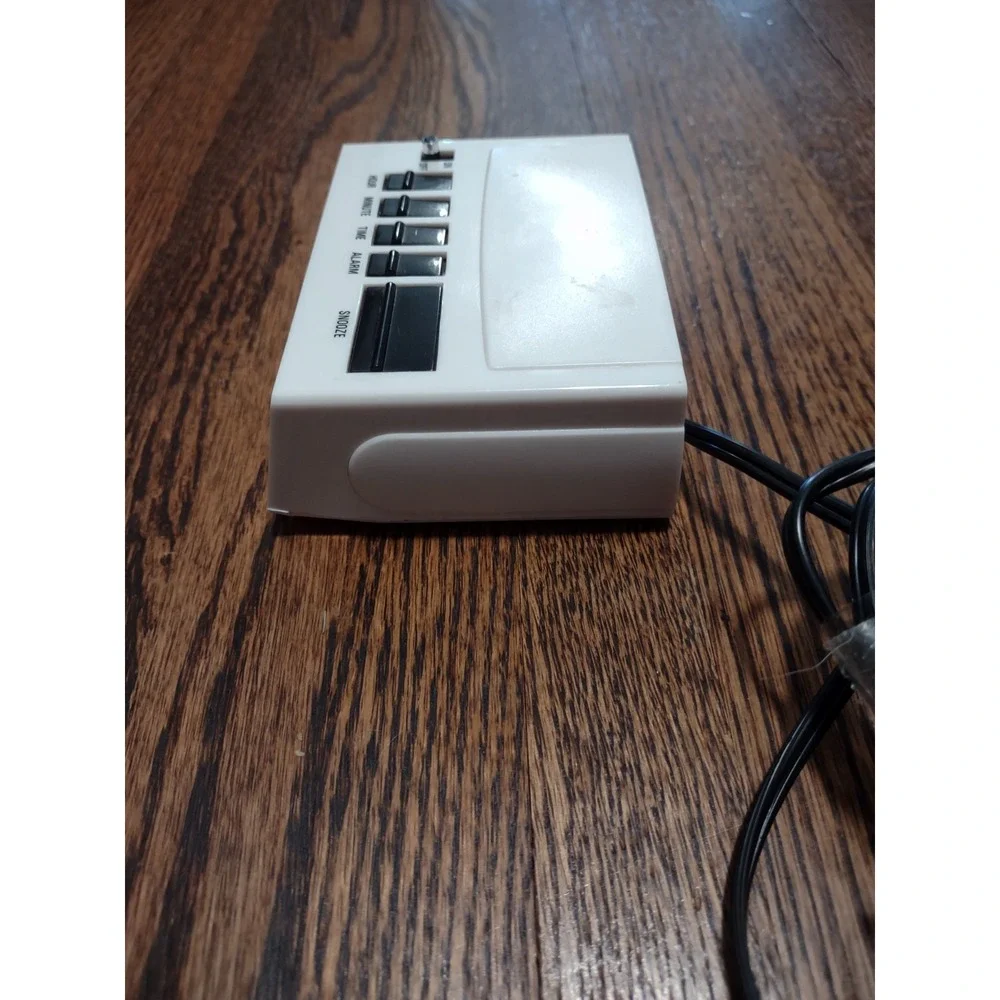 Vintage Equity Electronic Digital Alarm Clock Model 1010 Red LED Display White